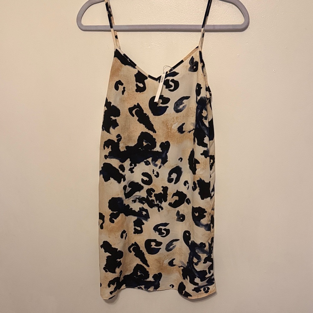 ASOS leopard Patterned Dress with navy blue details